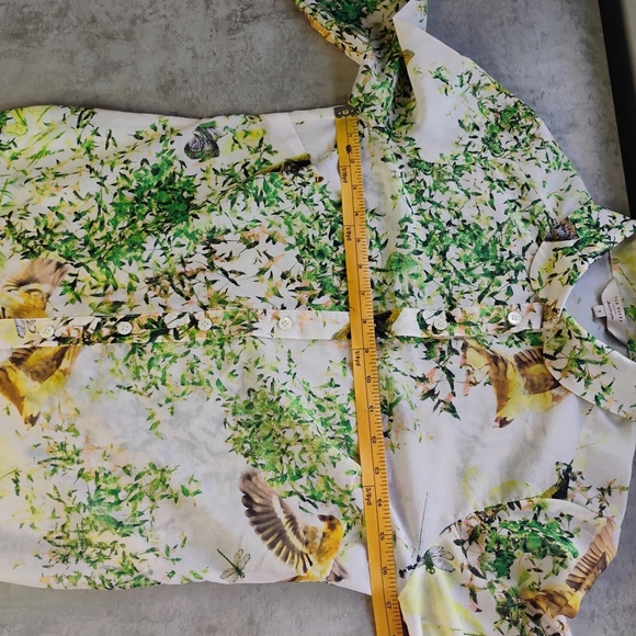 Ted Baker London Butterfly Floral Button Down Shirt Designer Classic Size 0 - Picture 12 of 13
